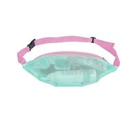 Sac de plage en maille - Sac de taille réglable en maille - Sac banane de sport léger et respirant pour voyage, plage, pique-nique, natation, vacances, activités de plein air, été, Ruban vert et rose