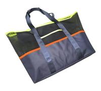 Sac de plage en maille, sac fourre-tout de gym, sac à main de grande capacité pour les vacances, la piscine, la plage, la gym, les chaussures, les vêtements, les serviettes, noir foncé, Refer to
