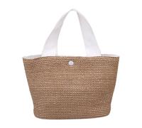 Sac de plage en paille - Grand cabas tissé, pochette bohème, sac à main décontracté pour la plage, la piscine, le pique-nique | Parfait pour le shopping, les voyages, cadeau de demoiselle d'honneur, s