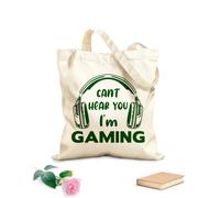 Sac de plage en polyester et coton Citations de jeux vidéo : Je n'entends pas ta voix, je joue à des jeux vidéo et à la vie de jeu. Zone de jeux tissu épais de 340g/m² Matière douce pour la peau