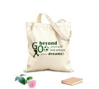 Sac de plage en polyester et coton Citations inspirantes sur le football : Dépassez-vous et réalisez vos rêves ! Slogans de football - Salle de jeux tissu épais de 340g/m² Matière douce pour la peau