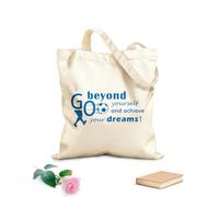 Sac de plage en polyester et coton Citations inspirantes sur le football : Dépassez-vous et réalisez vos rêves ! Slogans de football - Salle de jeux tissu épais de 340g/m² Matière douce pour la peau