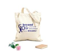 Sac de plage en polyester et coton Citations inspirantes sur le football : Dépassez-vous et réalisez vos rêves ! Slogans de football - Salle de jeux tissu épais de 340g/m² Matière douce pour la peau