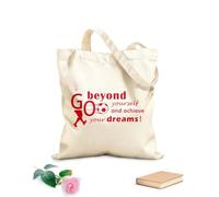 Sac de plage en polyester et coton Citations inspirantes sur le football : Dépassez-vous et réalisez vos rêves ! Slogans de football - Salle de jeux tissu épais de 340g/m² Matière douce pour la peau