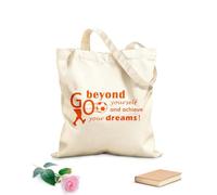 Sac de plage en polyester et coton Citations inspirantes sur le football : Dépassez-vous et réalisez vos rêves ! Slogans de football - Salle de jeux tissu épais de 340g/m² Matière douce pour la peau