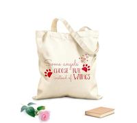 Sac de plage en polyester et coton tissu épais de 340g/m² Salon de toilettage pour animaux « Animals Best Friends » ; Clinique vétérinaire pour chiens et chats « Four Pet Shop Lovers ». Sac à dessin