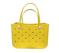 Sac de Plage Femme, Beach Bag Sac de plage XL en caoutchouc EVA, imperméable, panier de rangement for pique-nique, sac à main extra large for femme, sac fourre-tout de plage en gelée(Yellow,XL(48x24x3