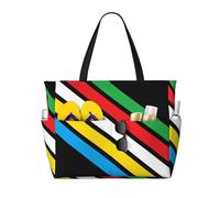Sac de plage grand format « Fierté du handicap » pour femmes avec fermeture éclair et poche imperméable, sac de sport pliable et léger idéal pour les ges, les courses, la natation et le sport.