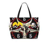 Sac de plage grand format « Hail Satan Baphomet Goat » pour femme, avec fermeture éclair et poche étanche, sac de sport pliable et léger idéal pour les ges, les courses, la natation et le sport.