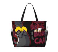 Sac de plage Honey-Badger Don T Care grand format pour femme avec fermeture éclair et poche imperméable, sac de sport pliable et léger idéal pour les ges, les courses, la natation et le sport.