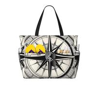 Sac de plage imperméable de grande capacité pour gym, natation, camping, sac à main avec motif loi de la boussole