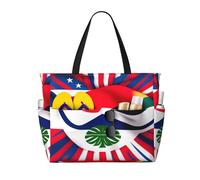 Sac de plage imperméable de grande capacité pour la gym, la natation, le camping - Imprimé drapeau du Costa Rica