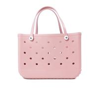 Sac de plage imperméable grand fourre-tout sac à main à bandoulière dame grande capacité de rangement sac à main mode femmes plage fourre-tout Bogg Bag (Pink-27x11x21cm) AYKANING