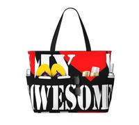 Sac de plage « J’aime mon mari » pour femme, grand format, avec fermeture éclair et poche imperméable. Sac de sport pliable et léger, idéal pour les ges, les courses, la natation et le sport en génér