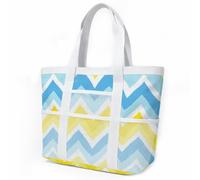 Sac de Plage Jaune Bleu Citron Sac Fourre Tout Voyage Tote Bag Piscine Avec Fermeture Éclair Cabas de Voyage Accessoire Plage Pliable Et Léger Beach Travel Bag Gym Cabas Femme 33x32cm/1 Pièce