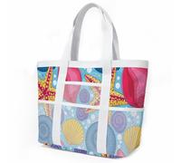 Sac de Plage Jaune Bleu Citron Sac Fourre Tout Voyage Tote Bag Piscine Avec Fermeture Éclair Cabas de Voyage Accessoire Plage Pliable Et Léger Beach Travel Bag Gym Cabas Femme 33x32cm/3 Pièce