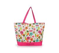 Sac de plage - MEDIA WAVE STORE - Modèle Onshore Flofresh - Motif floral - Couleur rose - Dimensions 58x41x18 cm