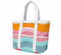 Sac de Plage Modèle Rose Orange Sac Fourre Tout Voyage Tote Bag Piscine Avec Fermeture Éclair Cabas de Voyage Accessoire Plage Pliable Et Léger Beach Travel Bag Gym Cabas Femme 33x32cm/1 Pièce