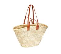 Sac de plage original Ibiza Palmera - Grand - Panier à provisions tressé - XXL - En paille - Pour homme et femme, naturel, 50x20x26cm
