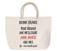 Sac de plage - PLANETEE - Anne-Marie ça n'existe pas - Anse corde - Grand format - Coton