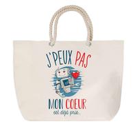 Sac de plage - PLANETEE - Corse J'peux pas - Grand format - Coton - Personnalisé