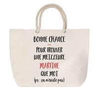 Sac de plage - PLANETEE - Martine ça n'existe pas - Anse corde - Grand format - Coton multicolore