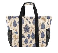 Sac de plage pliable avec compartiments et poignées Bleu et doré, Badge personnalisé bavarois bleu et or, 1 size, Tendance