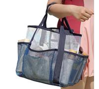 Sac de Plage pour Femmes - Tote de Vacances Multi-Poches en Maille - Sac d'Organisation Extérieur de Voyage pour Serviettes Crème Solaire Chapeaux Lunettes Vêtements