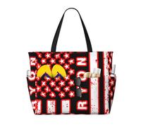 Sac de plage rouge « Remember Everyone Deployed » pour femmes, grand format, avec fermeture éclair et poche imperméable. Sac de sport pliable et léger, idéal pour les ges, les courses, la natation et