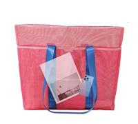 Sac de plage, sac à jouets en maille pour la plage, sac à main pliable avec grande capacité pour serviette, crème solaire, maillot de bain, lunettes de soleil, clés, portefeuille, téléphone, 54 x 12