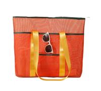 Sac de plage - Sac en maille pour jouets de plage - Organisateur imperméable pour téléphone portable, bikini, crème solaire, lunettes de soleil, serviette, chapeau, bouteille d'eau, clés et C