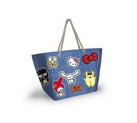 Sac de Plage Soleil - Hello Kitty Stickers - Bleu - Taille Unique