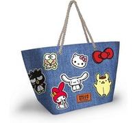 Sac de Plage Soleil - Hello Kitty Stickers - Bleu - Taille Unique Bleu G