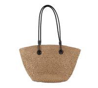 Sac de plage tissé élégant Sac à épaule de paille de grande capacité fait à la main à la main pour la station balnéaire en plein air