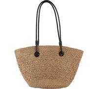 Sac de plage tissé Kaki Stylish simple fait à la main épaule de paille écologique de grande capacité pour le shopping en plein air