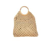 Sac de plage tissé Sac à main d'été tissé en corde de coton, ensemble deux pièces, sac Style artistique plage mère-enfant