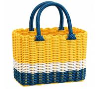 Sac de plages en paille et plastique,Panier à Main en Osier Tressé à Main | Sac à Main Tissé pour Vacances Voyages,Grande Capacité,pour la maison, le shopping et l'extérieur