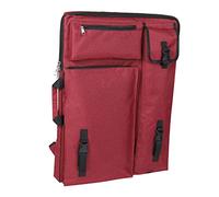 Sac de Planche à Dessin étanche Multifonction pour Artistes et Voyageurs, Grand Support de Fournitures d'art 4K en Toile Résistante à l'usure (Rouge)
