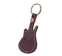 Sac de Plectres de Guitare, Support de Manchon en Cuir Portable Comprenant des Plectres pour Musiciens Noir Marron 12x5.2cm (Brown)