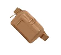 Sac de poche à 4 fermetures éclair, sac à bandoulière tendance, sac banane de voyage, léger et confortable, élégant et pratique, 20 x 14 x 3 cm, pour randonnée, cyclisme et jogging, marron clair,