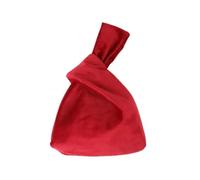 Sac de poignet en velours pour femme avec nœud de poignet - Petit sac à main pour maquillage, espèces, cartes, courses, clés, sac à main Bolsa, Rouge, Taille unique