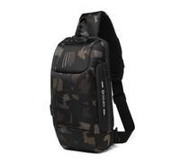Sac De Poitrine À Bandoulière Antivol À Chargement Externe Usb Étanche, Camouflage