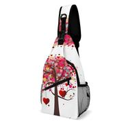 Sac de poitrine à bandoulière, décontracté, de sport, voyage, randonnée, arbre coloré d'amour
