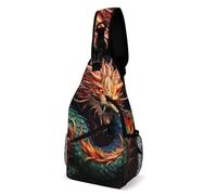 Sac de poitrine à bandoulière motif dragon chinois pour homme, sac banane pour femme, sac à dos à bandoulière pour voyage, blanc, 20,3 x 10,2 x 38,1 cm, blanc, 8x4x15 Inches