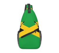 Sac de poitrine à bandoulière pour homme avec motif aigle patriotique - Design double poche, unisexe, convient pour la course à pied, les voyages, Drapeau jamaïque., Taille unique