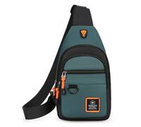 Sac de poitrine à bandoulière pour homme et garçon, étanche, petit sac de voyage, sac à bandoulière pour l'extérieur, randonnée, voyage, jogging pour un style décontracté, Vert lac, Taille unique