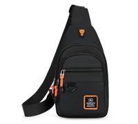 Sac de poitrine à bandoulière pour homme et garçon, étanche, petit sac de voyage, sac à bandoulière pour l'extérieur, randonnée, voyage, jogging pour un style décontracté, Noir , Taille unique