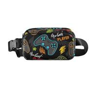 Sac de poitrine à bandoulière tendance et imperméable avec sangle réglable, Sacoche Banane pour voyage, shopping, course à pied, jeu de joystick à motif abstrait sans couture