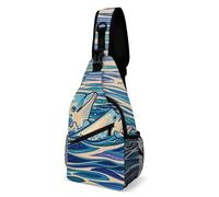 Sac de poitrine à large museau pour homme - Sac à bandoulière pour femme - Sac à dos à bandoulière pour voyage, blanc, 20,3 x 10,2 x 38,1 cm, blanc, 8x4x15 Inches