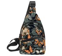 Sac de poitrine à motif papillon pour voyage, sport, course à pied, randonnée, Multicolore 18., 11.8x7x1.5in/30x18x4cm